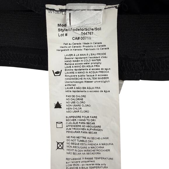 JOSEPH RIBKOFF Silky Knit Flare Hi-low Ruffle Hem Pant Sz 4 Black - Picture 6 of 6